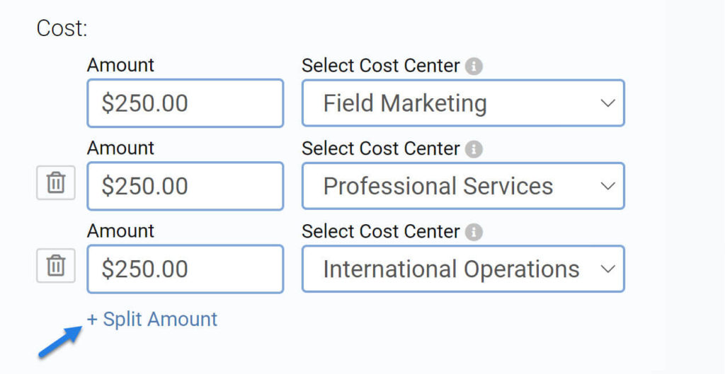 Split Expenses Across Multiple Cost Centers