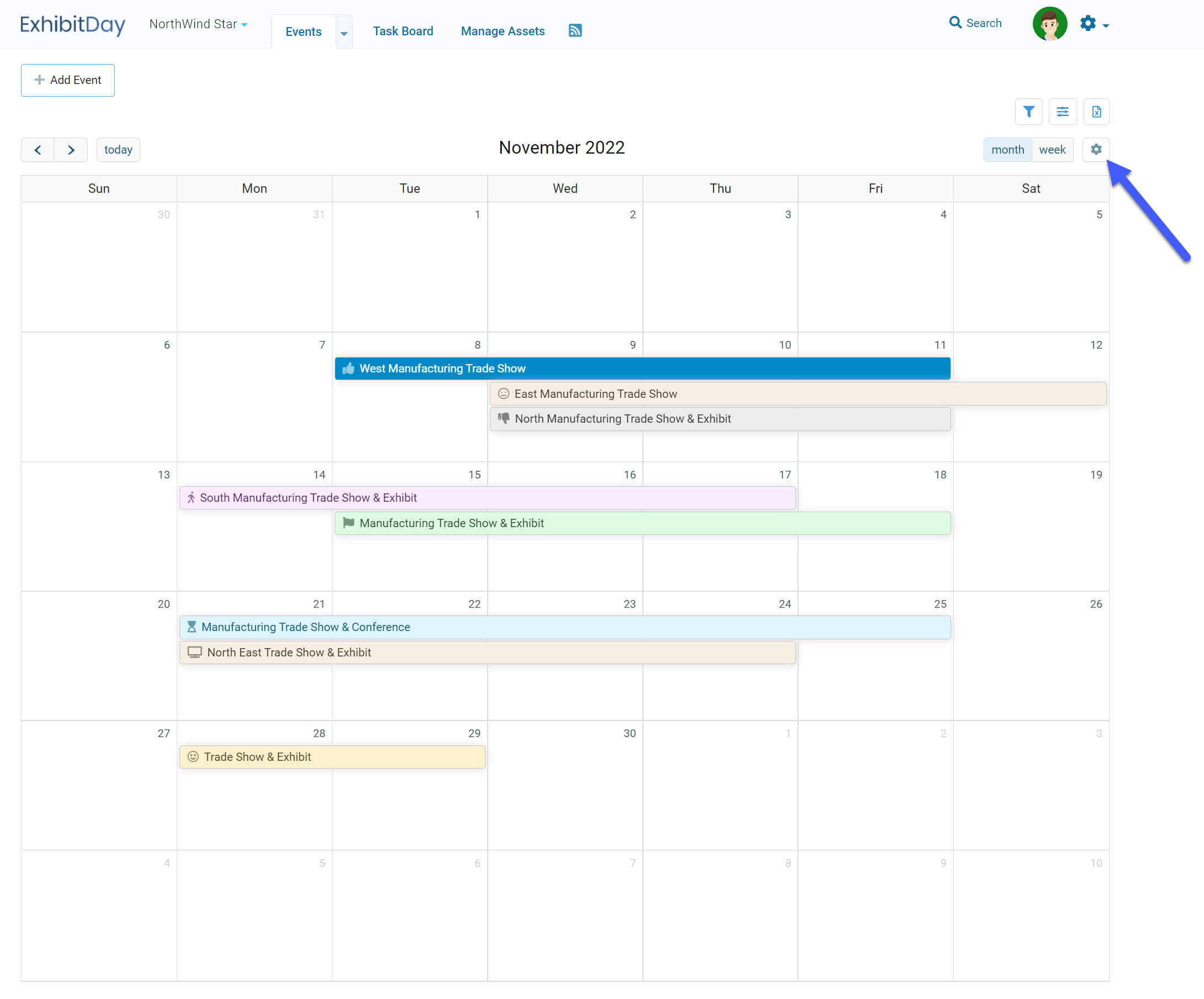 Personalization of the Event Calendar View ColorCoding by Event