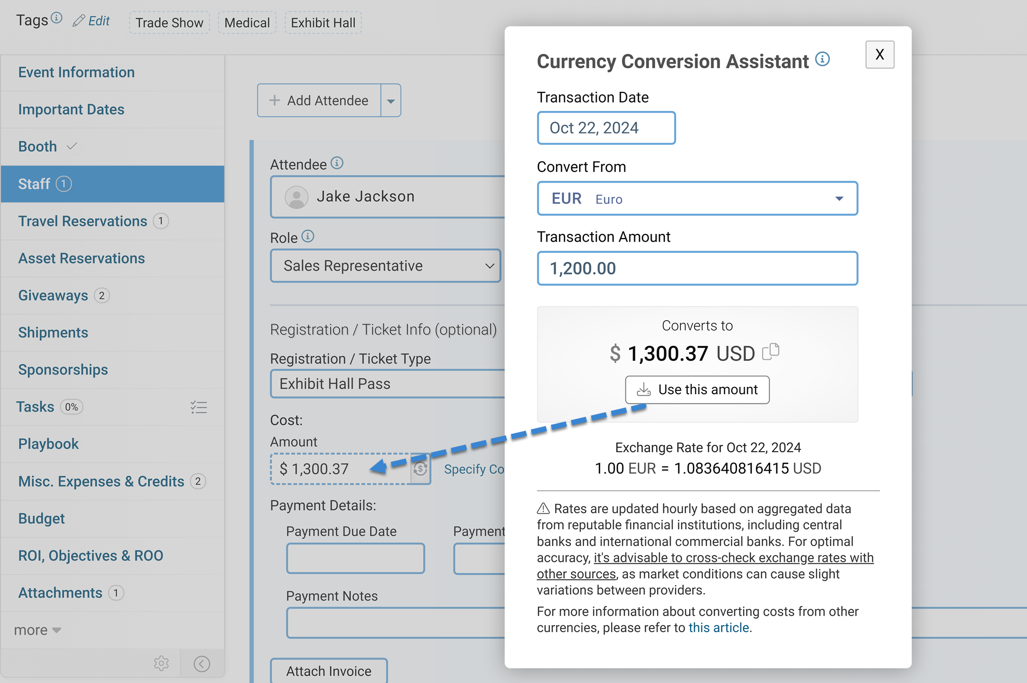 Use converted currency